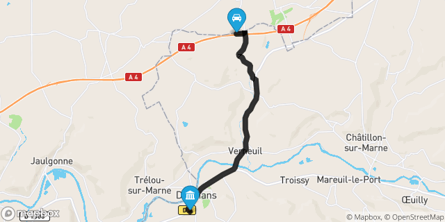 Itinéraire vers Dormans