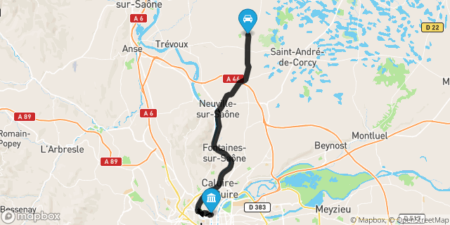 Itinéraire vers Lyon