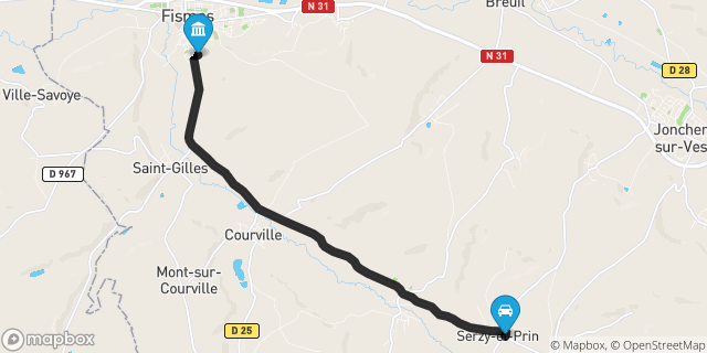 Itinéraire vers Fismes