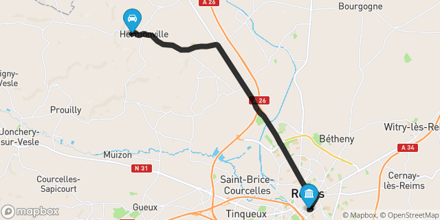 Itinéraire vers Reims