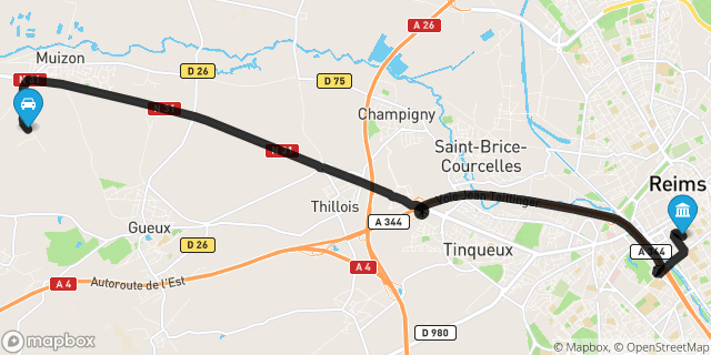 Itinéraire vers Reims