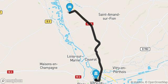 Itinéraire vers Vitry-le-François