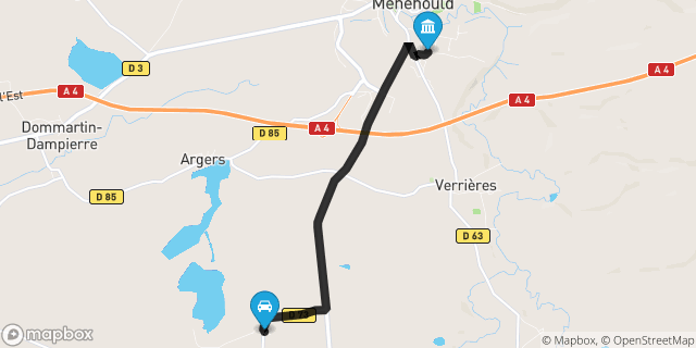 Itinéraire vers Sainte-Menehould