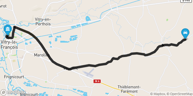 Itinéraire vers Vitry-le-François