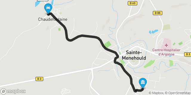 Itinéraire vers Sainte-Menehould