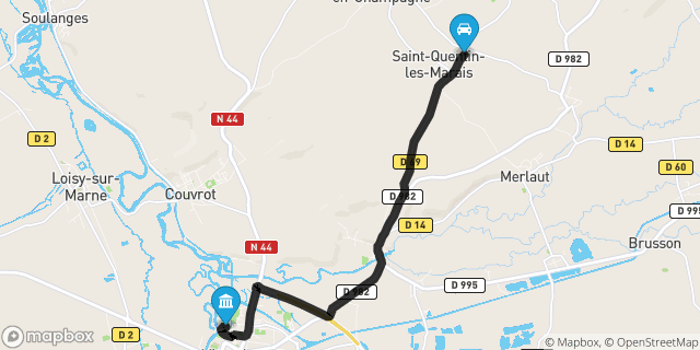 Itinéraire vers Vitry-le-François