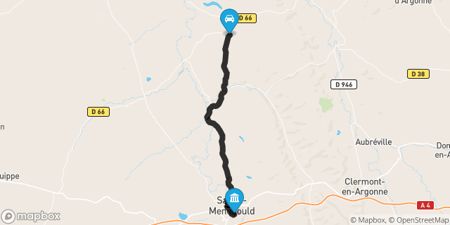 Itinéraire vers Sainte-Menehould
