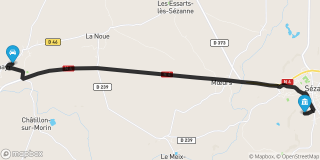 Itinéraire vers Sézanne