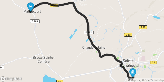 Itinéraire vers Sainte-Menehould