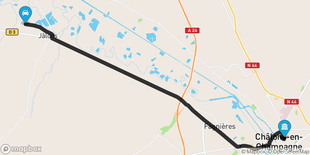 Itinéraire vers Châlons-en-Champagne