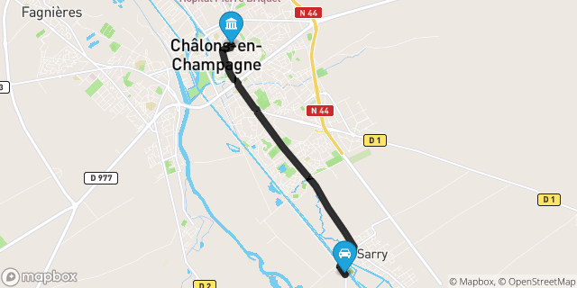 Itinéraire vers Châlons-en-Champagne