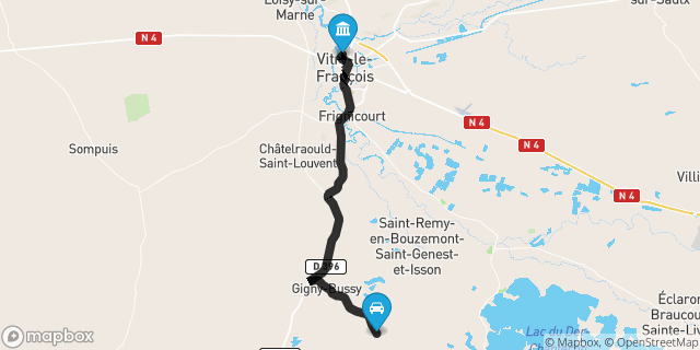 Itinéraire vers Vitry-le-François