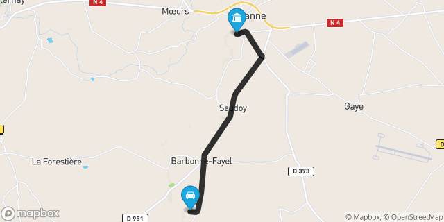 Itinéraire vers Sézanne