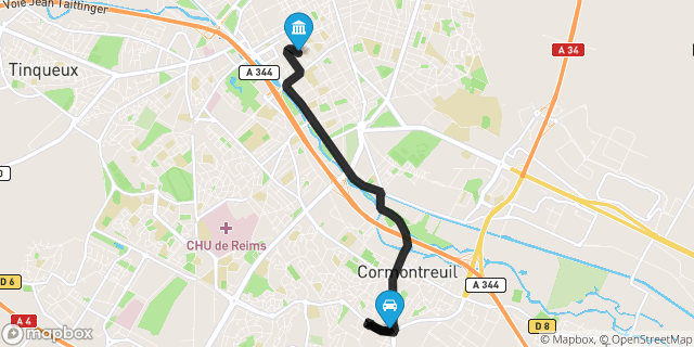 Itinéraire vers Reims