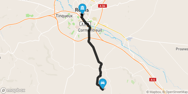 Itinéraire vers Reims