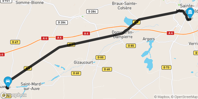 Itinéraire vers Sainte-Menehould