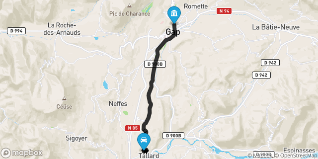 Itinéraire vers Gap