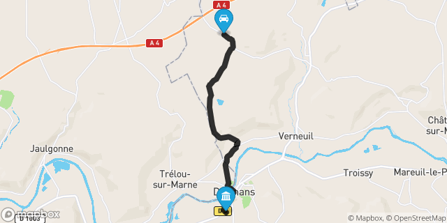 Itinéraire vers Dormans