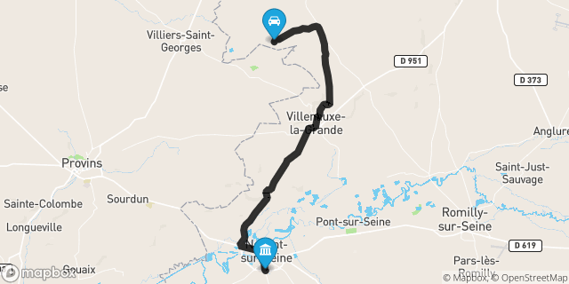 Itinéraire vers Nogent-sur-Seine