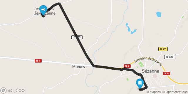 Itinéraire vers Sézanne