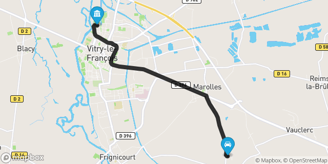 Itinéraire vers Vitry-le-François