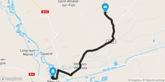 Itinéraire vers Vitry-le-François