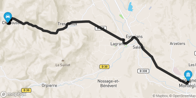 Itinéraire vers Laragne-Montéglin
