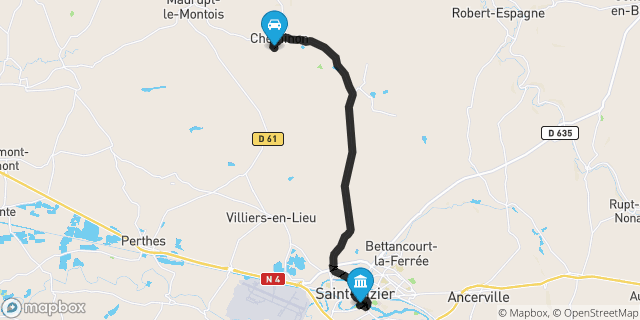 Itinéraire vers Saint-Dizier