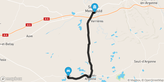 Itinéraire vers Sainte-Menehould