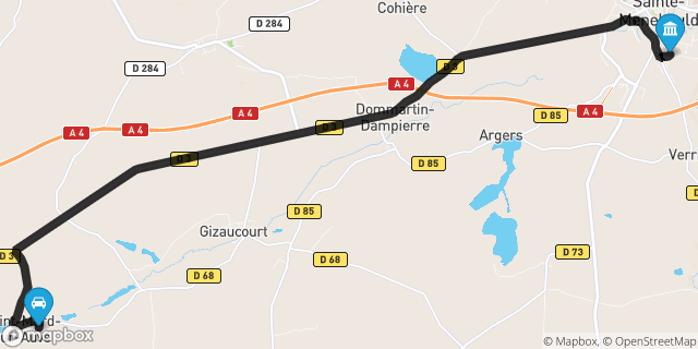Itinéraire vers Sainte-Menehould
