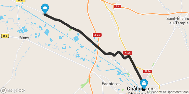 Itinéraire vers Châlons-en-Champagne