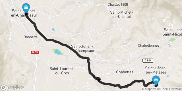 Itinéraire vers Saint-Bonnet-en-Champsaur
