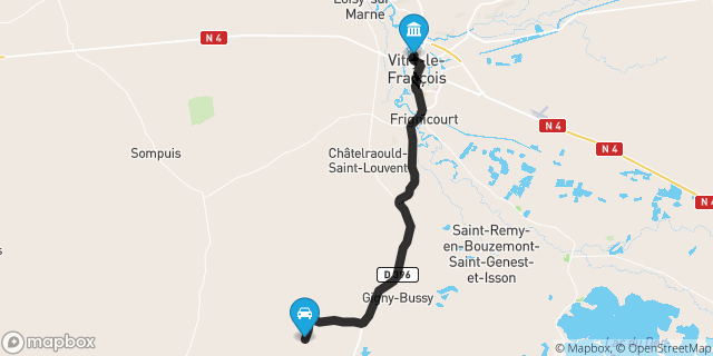 Itinéraire vers Vitry-le-François