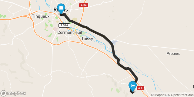 Itinéraire vers Reims