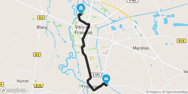 Itinéraire vers Vitry-le-François