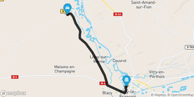 Itinéraire vers Vitry-le-François