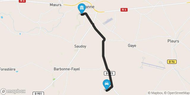 Itinéraire vers Sézanne