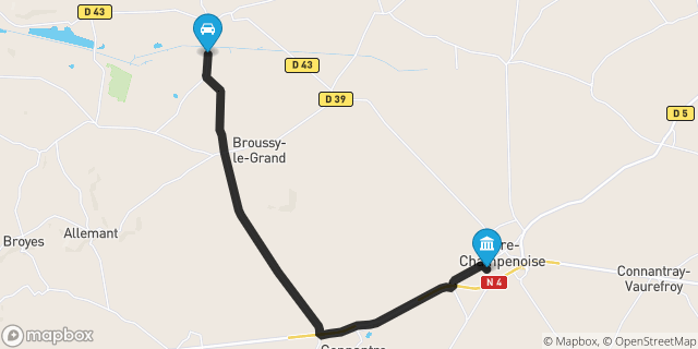 Itinéraire vers Fère-Champenoise