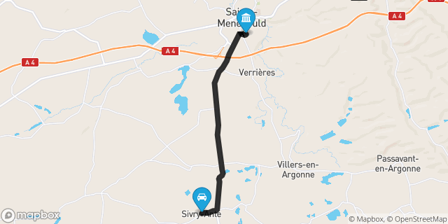 Itinéraire vers Sainte-Menehould