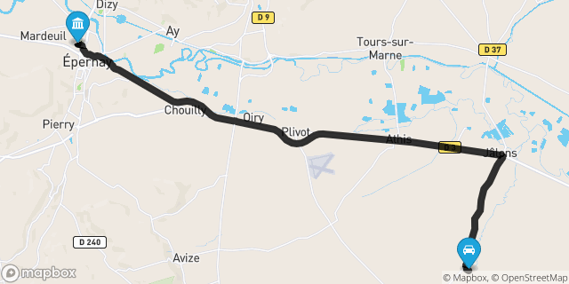 Itinéraire vers Épernay