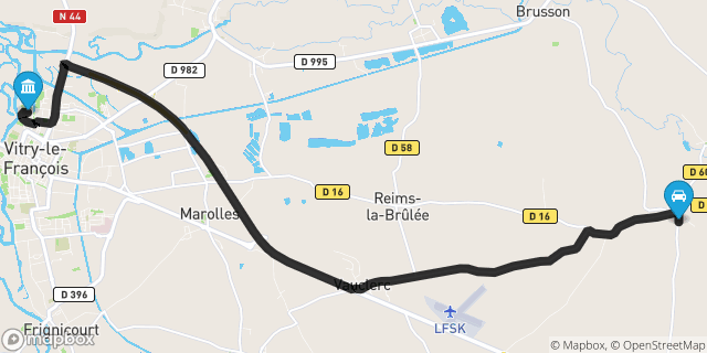 Itinéraire vers Vitry-le-François