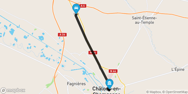 Itinéraire vers Châlons-en-Champagne