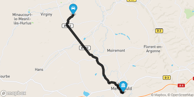 Itinéraire vers Sainte-Menehould