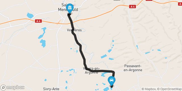 Itinéraire vers Sainte-Menehould