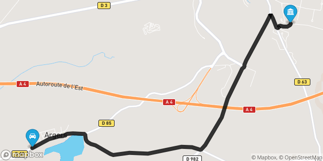Itinéraire vers Sainte-Menehould