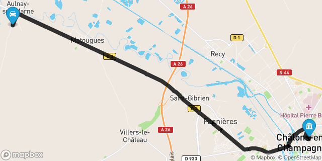 Itinéraire vers Châlons-en-Champagne