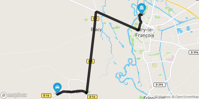 Itinéraire vers Vitry-le-François