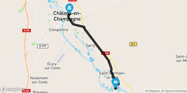 Itinéraire vers Châlons-en-Champagne