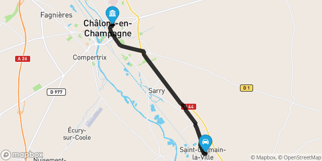 Itinéraire vers Châlons-en-Champagne