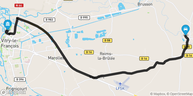 Itinéraire vers Vitry-le-François